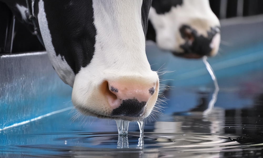 Dairy cows drinking water